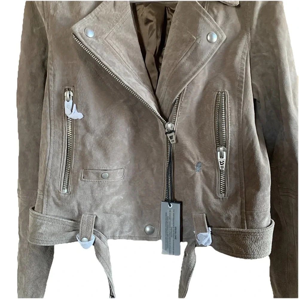 Blanknyc women's Suede Leather Jacket lined Casual Moto New with defect SZ-M
